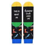 Unique Father's Day Gifts for Uncle, Men Funny Socks, Best Uncle Gifts from Niece Nephew, Cool Uncle Awesome Uncle Gifts, Uncle Birthday Gifts, Novelty Silly Socks for Men