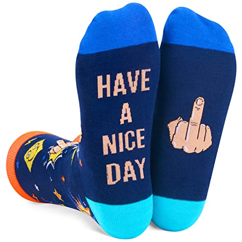 Unisex Novelty Socks, Middle Finger Gifts for Men and Women, Crazy