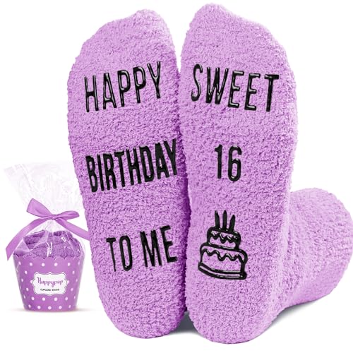 Gifts for 16 Year Old Girls 16th Birthday Gifts, Gifts for Girls Age 16, Crazy Silly Funny 16 Year Old Socks for Girls