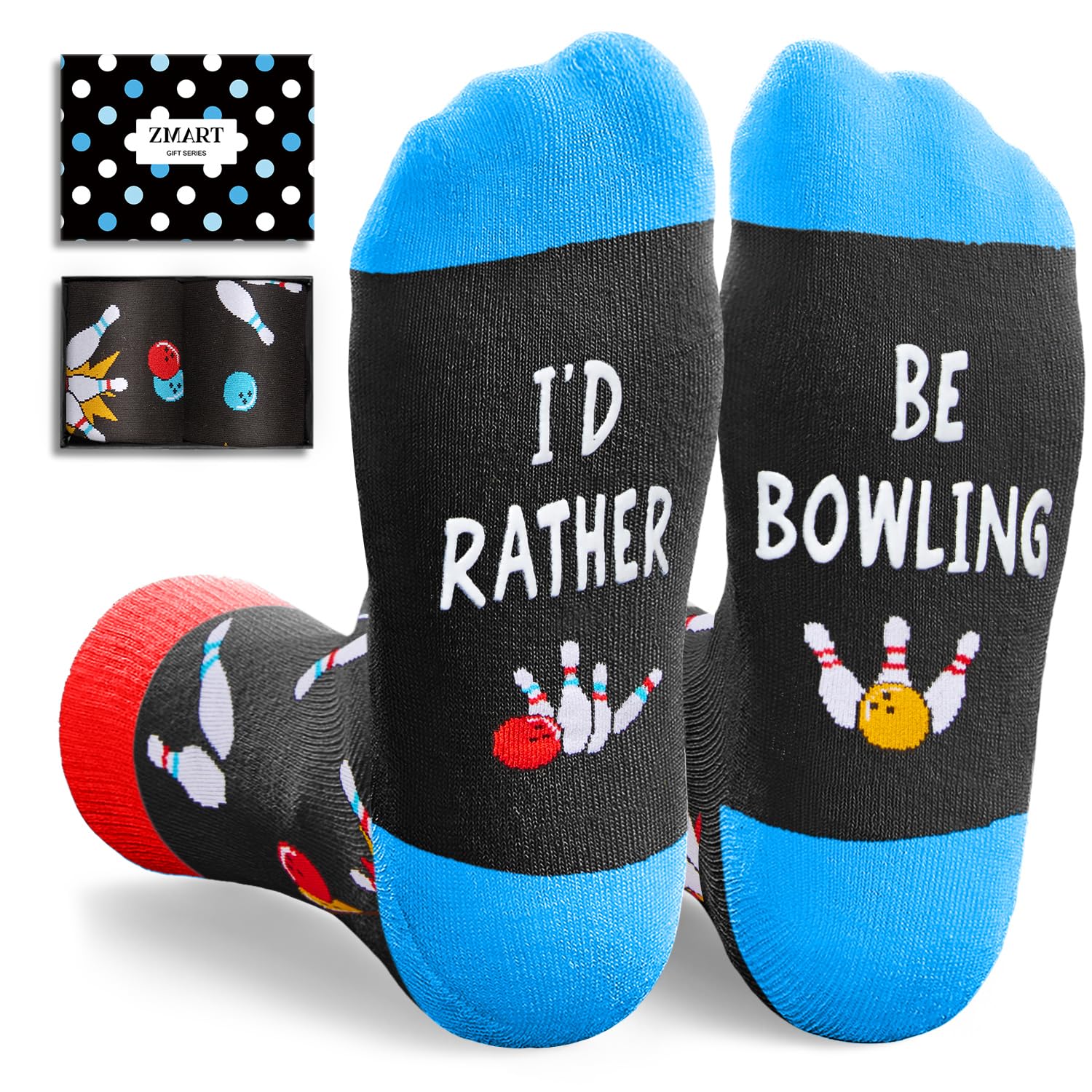 TSOTMO Calzini Bowling Fortunato Di Papà | Regalo Uomo Bowling | Calzini Sportivi In Cotone Con Scritta