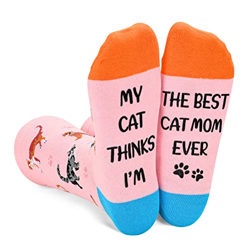 Christmas Gifts For Cat Mom Cat Lover Cat Lady Cat Gifts For Women Crazy  Cat Socks - Main Image