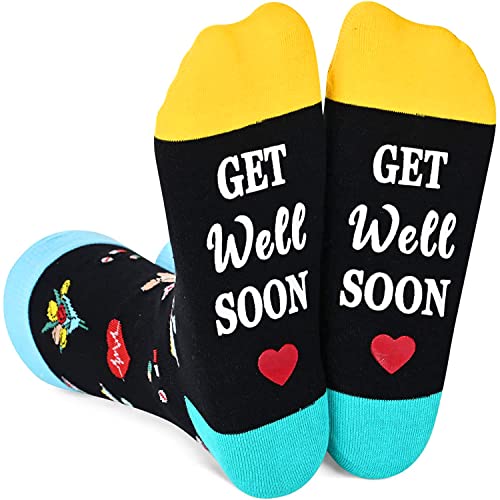 Unisex Recovery Socks Get Well Soon Socks, Get Well Soon Gifts for Women Men Healing Gifts Cheer Up Gifts Feel Better Gifts After Surgery Gifts
