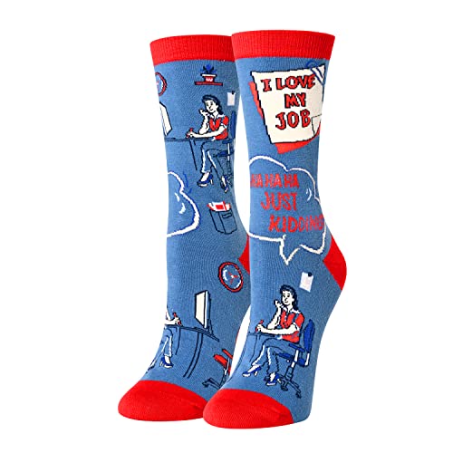 I Love My Job...HaHa Just Kidding Socks, Funny Novelty Socks, Crew Soc ...