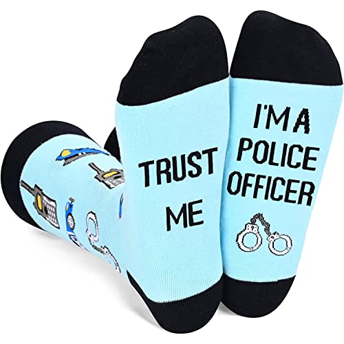 Good Luck Sock SNUNGPHIR Men's Police Crew Socks - Blue, Shoe Size 7-12 Good Luck Sock SNUNGPHIR Men's Police Crew Socks - Blue, Shoe Size 7-12