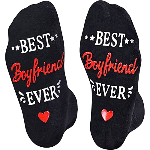 Unique Gifts for Boyfriend Valentines Day Gifts, Novelty Boyfriend Socks with Funny Saying Best Boyfriend Ever, Birthday Present for Boyfriend