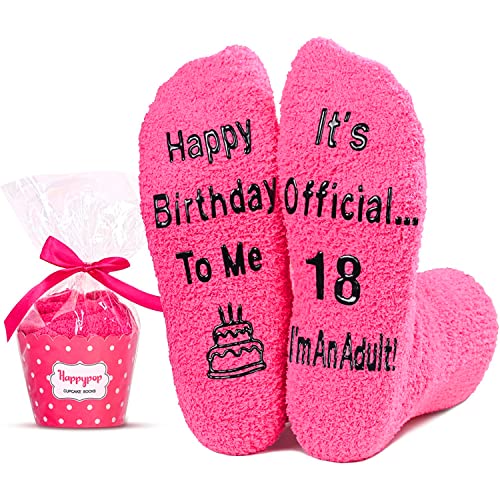 Unique 18th Birthday Gifts for 18 Year Old Girl, Funny 18th Birthday Socks, Crazy Silly Gift Idea for Sisters, Daughters, Friends, Birthday Gift for