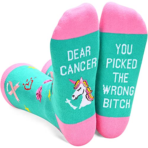 HAPPYPOP Breast Cancer Socks For Women Cancer Awarness Socks