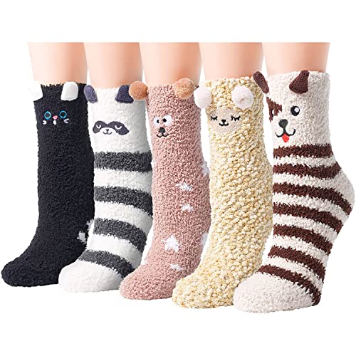 Fuzzy Socks Women Warm Soft Fluffy Thick Cozy Plush Winter Christmas G –  Happypop