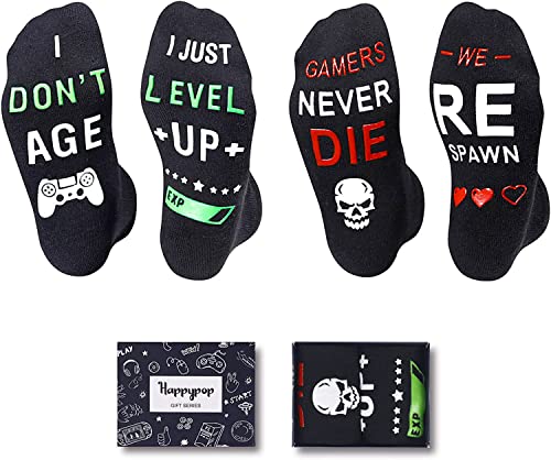Novelty Gamer Socks, Funny Gaming Gifts for Women and Men Who Love