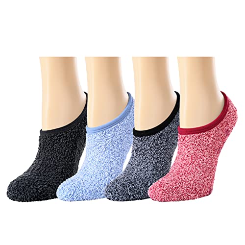 5 Pack Fuzzy Anti-Slip Socks for Women Girls Non Slip Slipper Socks with  Grippers, Gift For Her, Gift For Mom