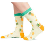 Pineapple Socks, Crazy Socks Pineapple Fun Print Novelty Crew Socks for Women, Pineapple Gifts, Fruit Lover Gift