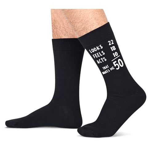 Birthday Gift for Him and Her, Unique 50th Birthday Gifts for 50 Year Old Women Men, Crazy Silly 50th Birthday Socks, Funny Gift Idea for Guys Ladies