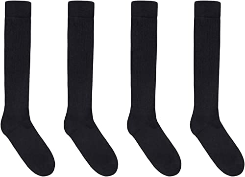 Black Scrunch Socks Women, Cotton Long High Tube Socks, Fun Cute Black Slouch Socks for Women Girls, Fashion Vintage 80s Gifts, 90s Gifts Black Socks 4 Pairs