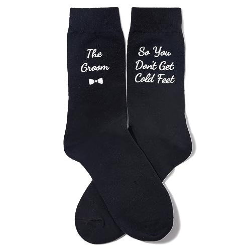 Cool Groom Men's Black Crew Socks