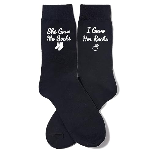 Unique Groom Men's Black Crew Socks