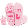 Perfect Gifts for Daughters and Granddaughters Who Love Duck, Cute Duck Gifts for Girls, Crazy Fuzzy Duck Socks Gifts for 7-10 years old Girls, Unique Duck Gifts for Duck Lovers