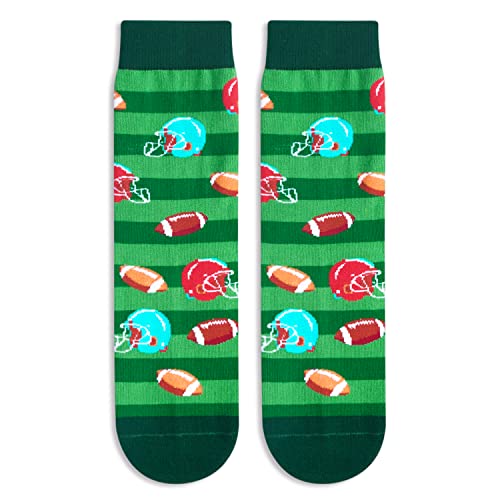 Novelty Football Socks for Kids, Funny Football Gifts for Sports Lovers, Kids' Gifts for Boys and Girls, Unisex Football Themed Socks Children, Silly Socks, Cute Socks, Gifts for 7-10 Years Old