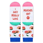 Peach Gifts Girls Cute Fruit Socks Peach Gifts for Kids Funny Peach Themed Socks for Girls 7-10 Years Old