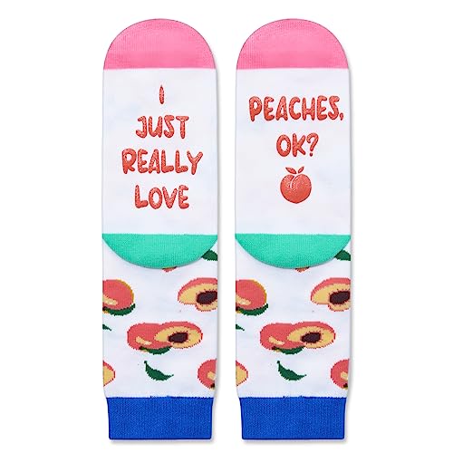 Lovely Peach Girls' White Crew Socks