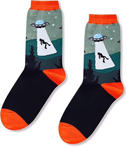 Alien Socks for Women, Fun Socks, Funny Socks, Cool Aliens Gift For Friend, Alien Gift, Alien Gifts for UFO Enthusiast, Outer Space Gifts