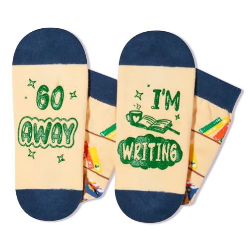 Book Gifts, Funny Author Gifts, Crazy Reading Socks, Book Socks, Gifts for Writers, Authors, Students, Book Lovers Women, Men, and Teens