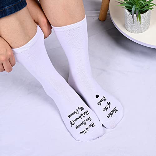 Lovely Bride Mother Women's White Crew Socks