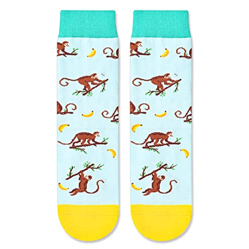 Funny Monkey Socks for Boys 7-10 Years, Novelty Monkey Gifts For Monkey Lovers, Children's Day Gift For Your Son, Gift For Brother, Funny Monkey Socks for Kids, Boys Monkey Themed Socks