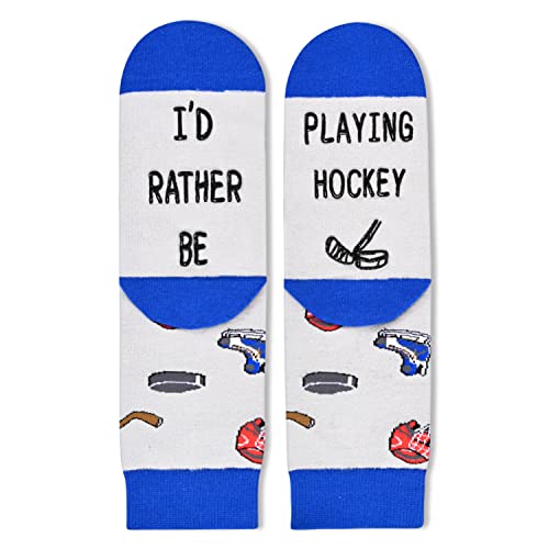 Unisex Hockey Socks for Children, Silly Socks for Kids, Funny Hockey Gifts for Hockey Lovers, Cute Sports Socks for Boys Girls 10-12 Years Old, Novelty Kids' Gifts for Sports Lovers