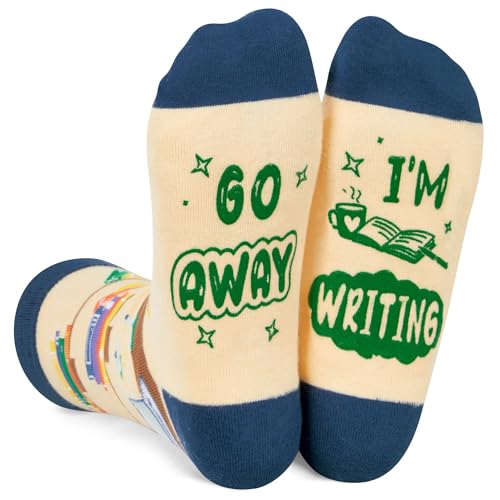 Book Gifts, Funny Author Gifts, Crazy Reading Socks, Book Socks, Gifts for Writers, Authors, Students, Book Lovers Women, Men, and Teens