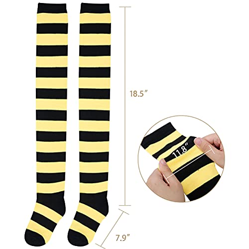 Novelty Striped Women's 7 Pairs Mix Colors Over The Knee Socks