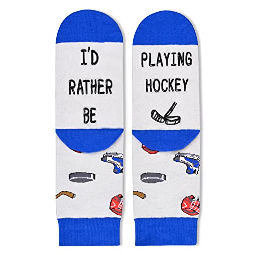 Unisex Novelty Hockey Socks for Kids, Children Ball Sports Socks, Funny Hockey Gifts for Hockey Lovers, Kids' Fun Socks, Perfect Gifts for Boys Girls, Sports Lover Gift, Gifts for 7-10 Years Old