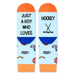 Novelty Hockey Socks for Kids 10-12 Years Old, Funny Hockey Gifts for Sports Lovers, Kids' Gifts for Boys and Girls, Unisex Hockey Themed Socks Children, Silly Socks, Cute Socks