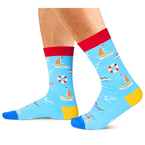 unisex Boating Socks, Cool Gift for Boat Owners, Boating Gifts for Dads, Couples, Men, and Women, Nautical Gifts for Boating Enthusiasts