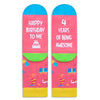 4th Birthday Gifts for 4 Year Old Girl Boy, Crazy Silly Funny Socks for Kids, Kids Novelty Socks