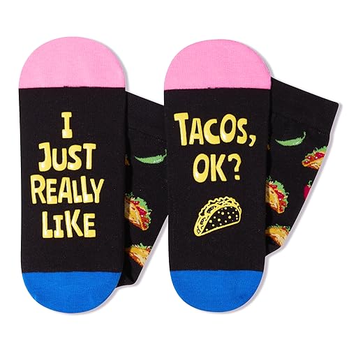 Novelty Taco Socks, Funny Taco Gifts for Taco Lovers, Food Socks, Gifts For Men Women, Unisex Taco Themed Socks, Food Lover Gift, Silly Socks, Fun Socks