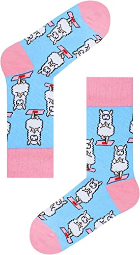 Novelty Llama Socks, Gifts for Girls 4-7 Years Old, Funny Llama Gifts for Llama Lovers, Animal Socks, Kids Llama Themed Socks, Animal Lover Gift, Silly Socks, Fun Socks