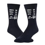 Crazy Silly 60th Birthday Socks Funny Gift Idea for Men Women Unique 60th Birthday Gift for Him and Her, Presents for 60 Year Old Men Women