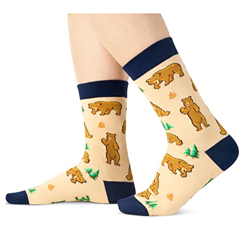 One-Size-Fits-All Bear Gifts, Unisex Bear Socks for Women and Men,  Bear Gifts Gender-Neutral Animal Socks