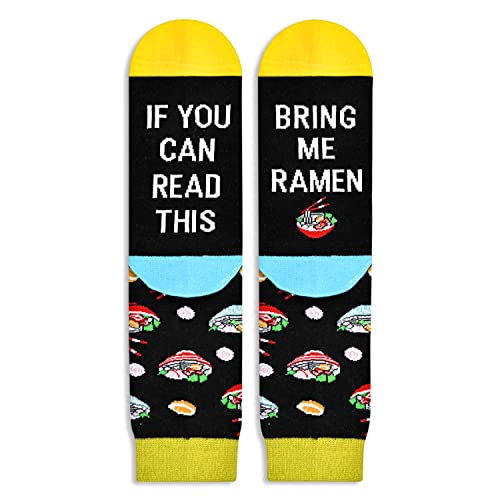 Unisex Ramen Socks, Ramen Lover Gift, Funny Food Socks, Novelty Ramen Gifts, Gift Ideas for Men Women, Funny Ramen Socks for Ramen Lovers, Valentines Gifts, Christmas Gifts