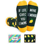 Lovely Lemon Unisex Dark Green Crew Socks