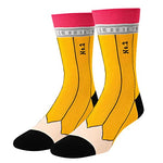 Pencil Socks, Funny Fun Socks for Women Men Teens, Book Lovers Gifts for Readers, Crazy Silly Socks, Book Reading Gifts for Students, Book Socks