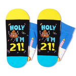 Birthday Gift for Him and Her, Unique 21th Birthday Gifts for 21 Year Old Women Men, Crazy Silly 21th Birthday Socks, Funny Gift Idea for Guys Ladies