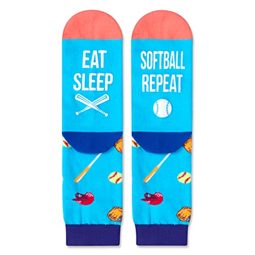 Unisex Softball Socks for Women and Men Who Love to Play Softball, Funny Softball Gifts for Softball Lovers, Cute Ball Sports Socks, Perfect Gifts for Women and Men