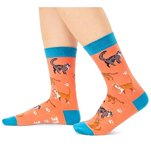 Cat Lover Gifts for Women Man,Cat Gifts for Cat Mom Dad,Cute Unisex Cat Socks