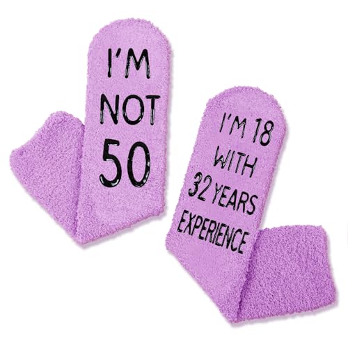 50th Birthday Socks Crazy Silly Gift Idea for Her Unique 50th Birthday Gifts for 50 Year Old Women, Mom, Wife, Grandma, and Friends