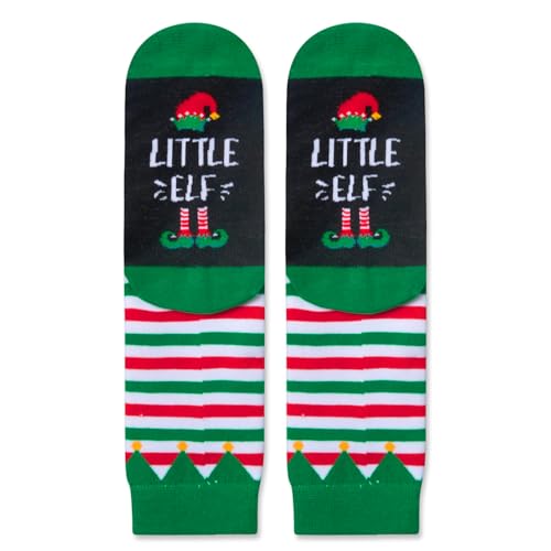 Xmas Gifts for Girls Boys, Christmas Socks, Christmas Elf Socks, Christmas Vacation Gifts, Funny Christmas Gift for 4-7 Years Old Kids, Santa Gift Stocking Stuffer