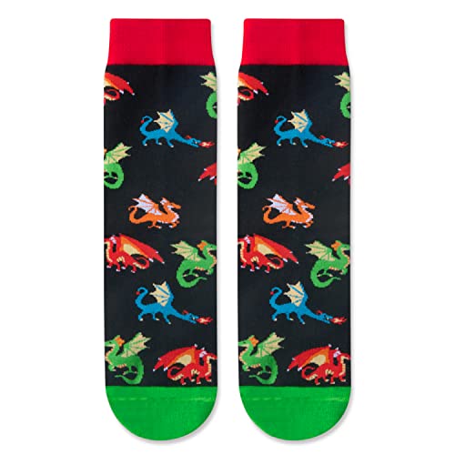 Fun Dragon Gifts for Boys Gifts for Kids Who Love Dragon Cute Boy's Crazy Dragon Socks, Gifts for 4-7 Years Old Boys