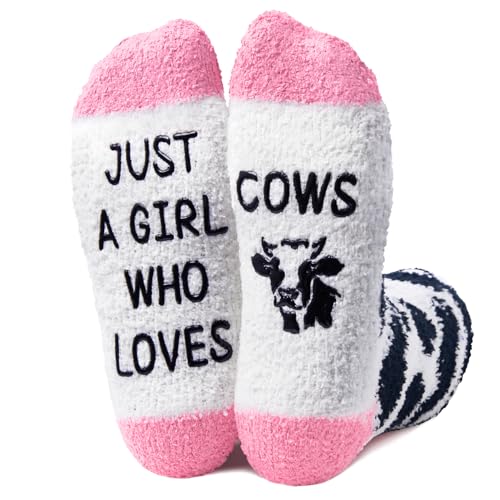 Fuzzy Socks Cow Socks Women Cow Print Socks, Funny Cow Print Gifts Cow ...