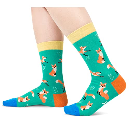 Gender-Neutral Fox Gifts, Unisex Fox Socks for Women and Men, Fox Gifts Animal Socks