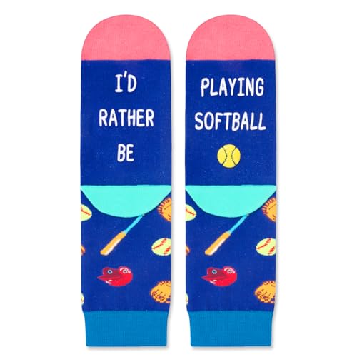 Unisex Novelty Softball Socks for Kids, Children Ball Sports Socks, Funny Softball Gifts for Softball Lovers, Kids' Fun Socks, Perfect Gifts for Boys Girls, Sports Lover Gift, Gifts for 7-10 Years Old